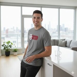 Nike Dri-FIT Oklahoma Sooners OU T-Shirt Gray College Sports Activewear - Size M